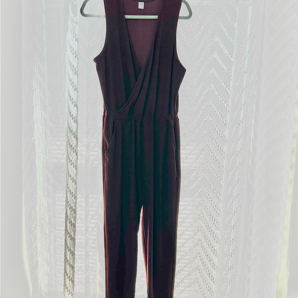 Old Navy Athletics Sleeveless Burgundy Jumpsuit